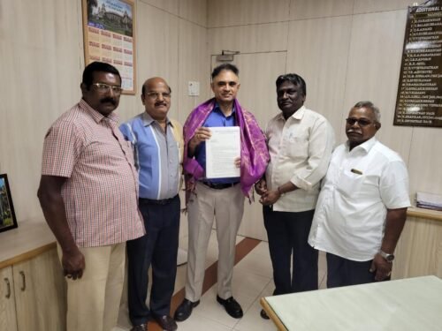 08.11.22 @ Chennai ( Southern Railway HQ) ICCI along With TUTICORIN passenger association..*Meeting with Shri P.K Mallaya , Additional General Manager and Sri Vivek Sharma G. R.Deputy General Manager/ General*