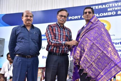 11/07/23 During Interactive Session between Port of Colombo  TUTICORIN port at Sathya Resorts*ICCI members Honouring - Mr Keith D Bernard, Chairman of Sri Lankan port Authority ( Head of the Sri Lanka Delegation ) & Mr R. Prabhakar- Traffic Manager, VOC port authority, TUTICORIN*