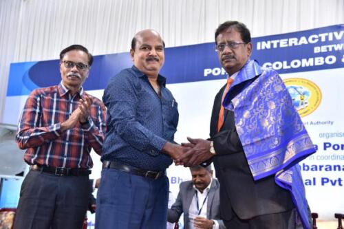 11/07/23 During Interactive Session between Port of Colombo  TUTICORIN port at Sathya Resorts*ICCI members Honouring - Mr Keith D Bernard, Chairman of Sri Lankan port Authority ( Head of the Sri Lanka Delegation ) & Mr R. Prabhakar- Traffic Manager, VOC port authority, TUTICORIN*