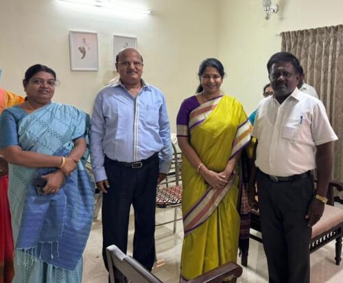 Today 04/06/2024 Tuesday evening ..Honouring & Greeting our constituency MP madam -Smt Kanimozhi Karunanidhi and Congratulated her on her remarkable victory in this election…