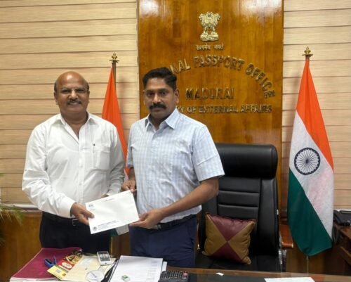 On Monday 28/7 had meeting with Shri B.VASANTHAN I.P.S , Regional passport officer, Madurai in his office..