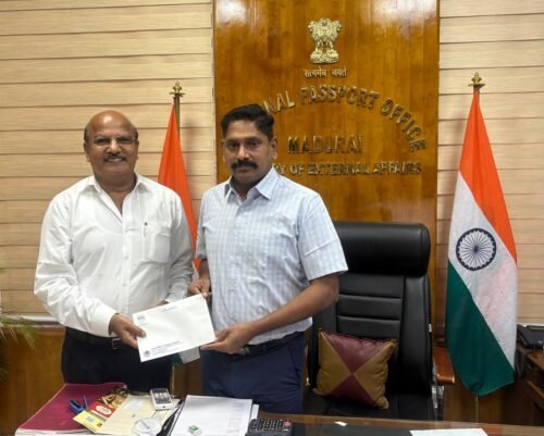 On Monday 28/7 had meeting with Shri B.VASANTHAN I.P.S , Regional passport officer, Madurai in his office..